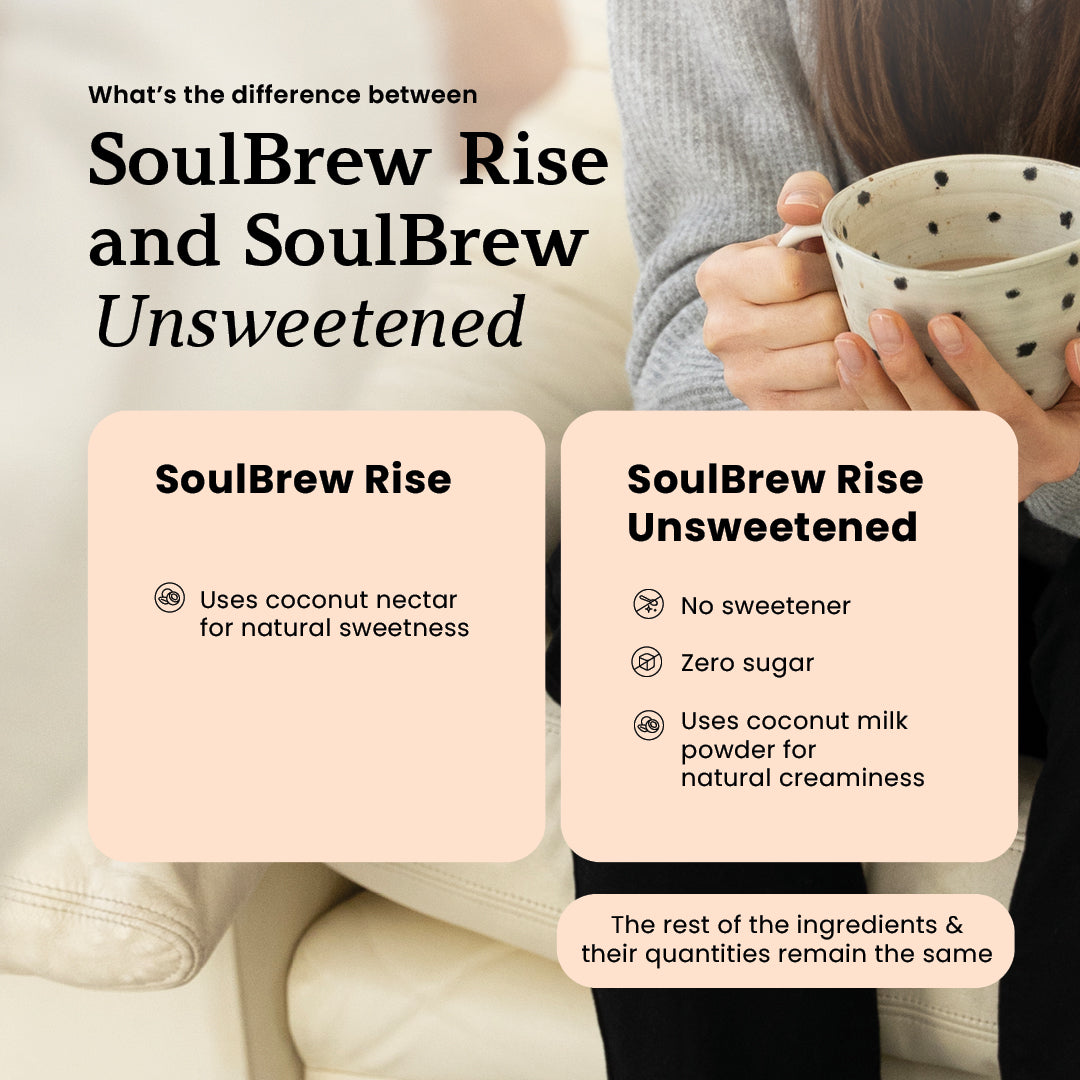 Difference between SoulBrew Rise and SoulBrew Rise Unsweetened