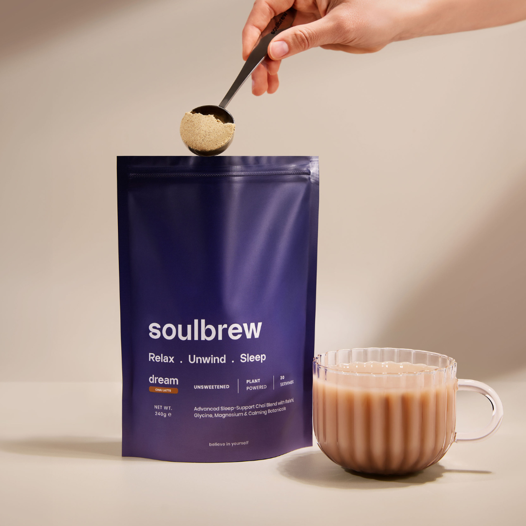close up shot of soulbrew dream chai