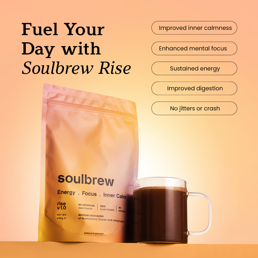 SoulBrew Rise prepared drink in a mug